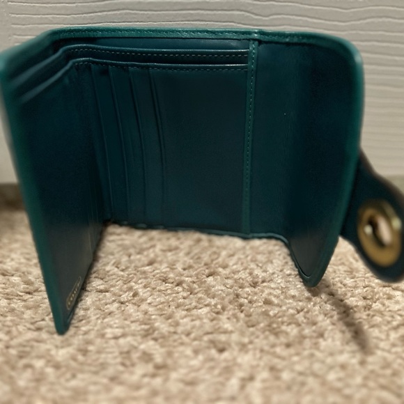 Genuine Teal Coach Leather Wallet - Picture 3 of 4